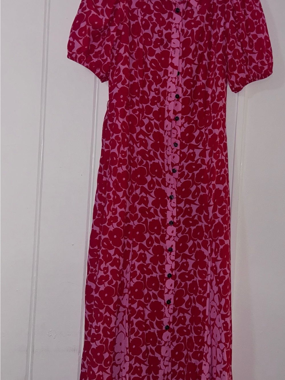 Boden Pink Floral Button Front Midi Shirt Dress Belted US 4R UK 6R - Picture 8 of 8